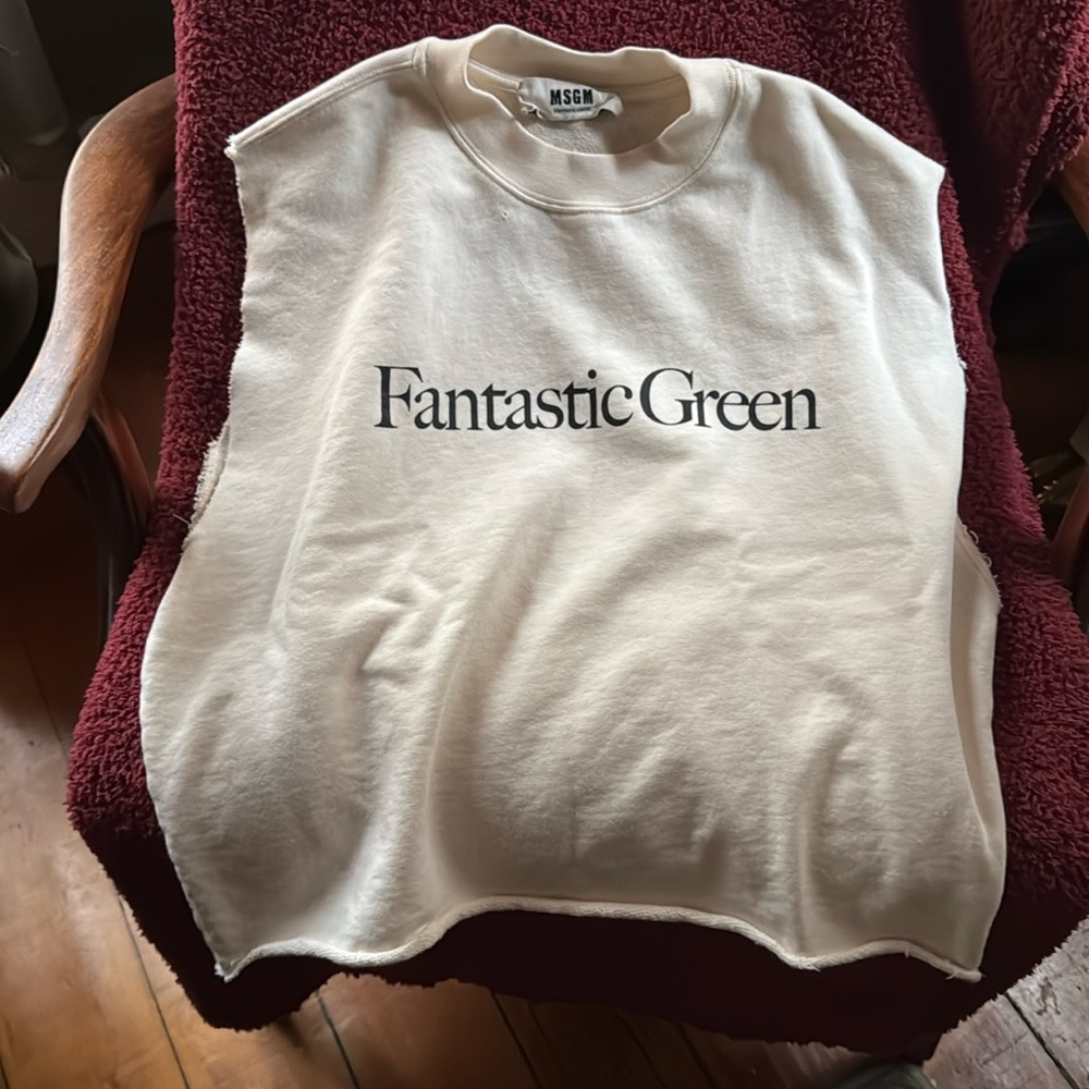 MSGM Fantastic Green Sweatshirt no Sleeves